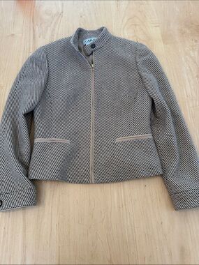 Carlisle Taupe and Black Textured Zip Jacket